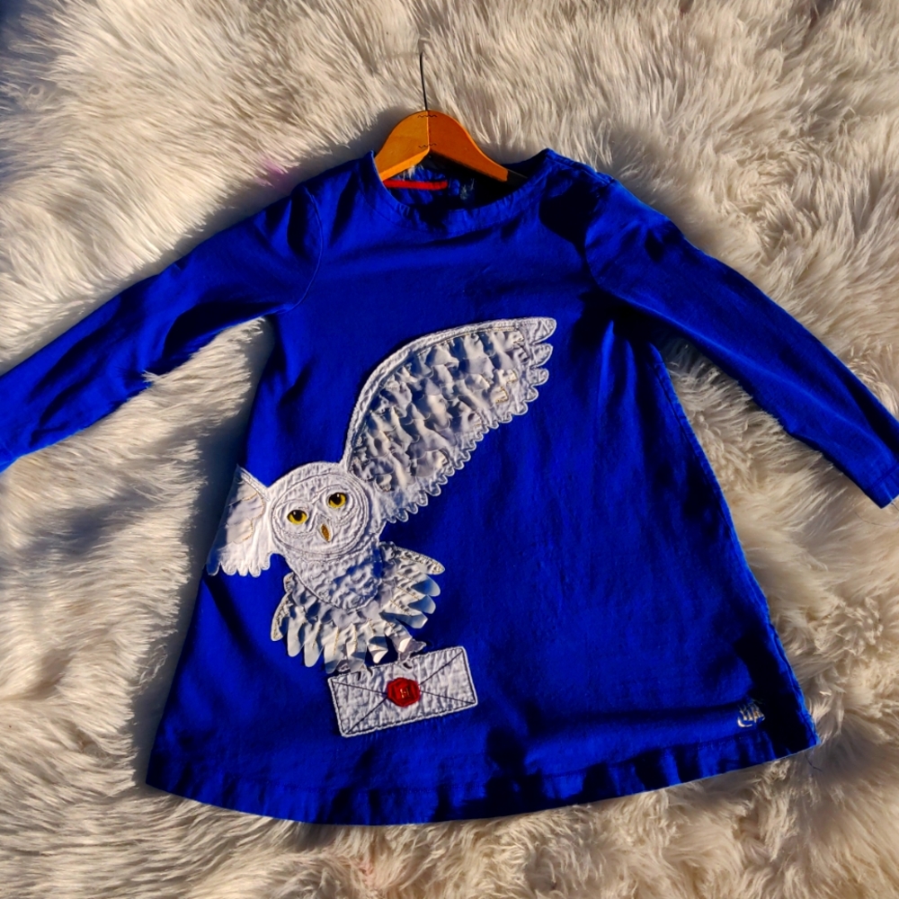 Harry Potter Owl Hedwig Dress- Mini Boden- 6-7 years